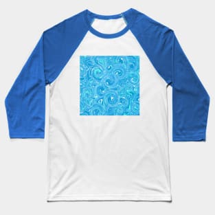 Abstract Liquid Circle -Blue Water Baseball T-Shirt